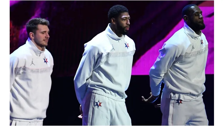 Luka Doncic LeBron James y Anthony Davis (Foto: Getty)