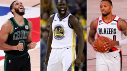 Jayson Tatum, Damian Lillard y Draymond Green