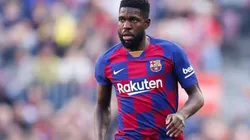 Samuel Umtiti en un encuentro con Barcelona.
