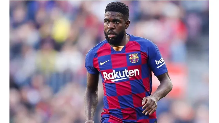 Samuel Umtiti en un encuentro con Barcelona.