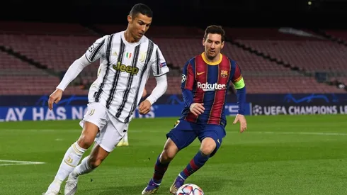 Cristiano Ronaldo y Lionel Messi durante un encuentro de Champions League.