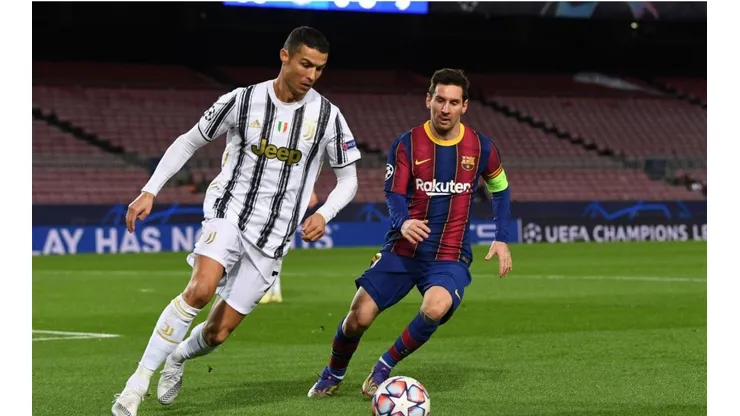 Cristiano Ronaldo y Lionel Messi durante un encuentro de Champions League.