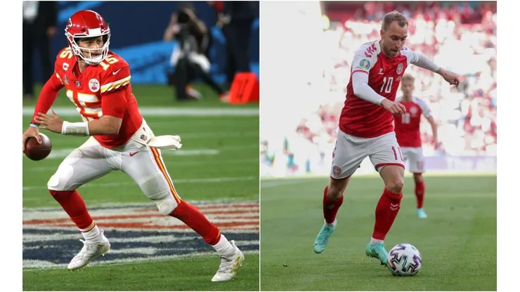 Patrick Mahomes y Christian Eriksen