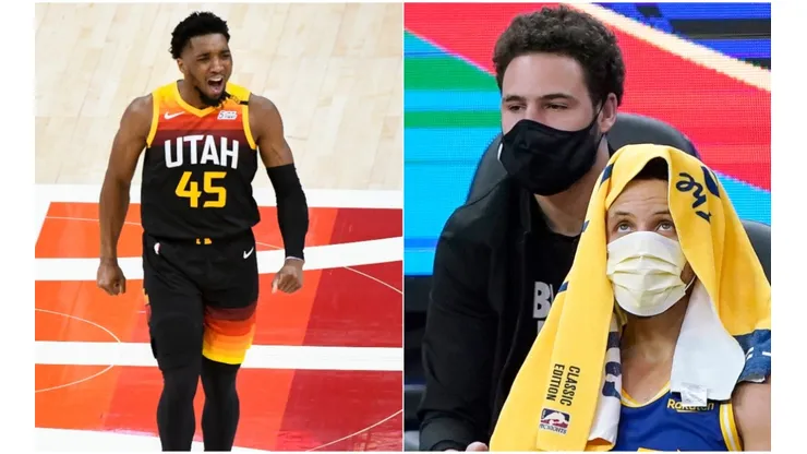 Donovan Mitchell, Stephen Curry y Klay Thompson (Fotos: Getty)