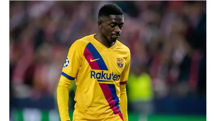 Ousmane Dembelé durante un encuentro con Barcelona.