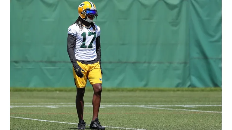 Davante Adams en los entrenamientos de Green Bay.