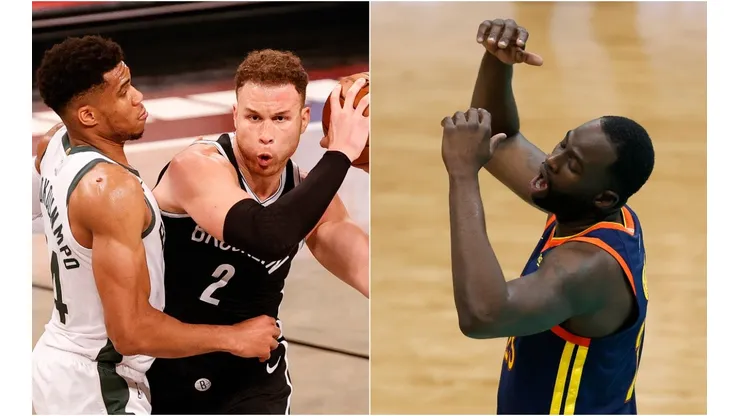 Giannis Antetokounmpo, Blake Griffin y Draymond Green