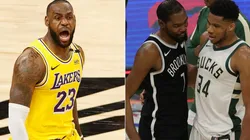 LeBron James, Kevin Durant y Giannis Antetokounmpo