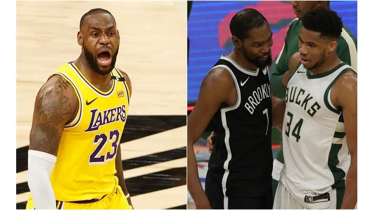 LeBron James, Kevin Durant y Giannis Antetokounmpo