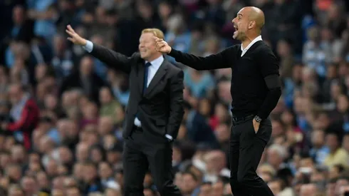 Ronald Koeman y Josep Guardiola durante un encuentro de la Premier.