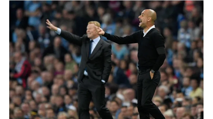 Ronald Koeman y Josep Guardiola durante un encuentro de la Premier.