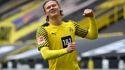 Erling Haaland durante un encuentro con Dorussia Dortmund.