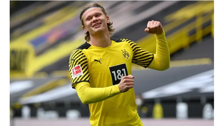 Erling Haaland durante un encuentro con Dorussia Dortmund.