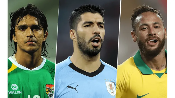 Marcelo Martins de Bolivia, Neymar Jr. y Luis Suárez lideran la tabla de goleadores (Fuente: Getty Images)