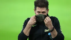 Diego Simeone durante un entrenamiento con Atlético de Madrid.
