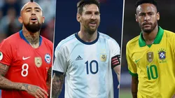 Arturo Vidal, Lionel Messi y Neymar Jr. tres de los jugadores más importantes de las Eliminatorias (Fotos: Getty Images)