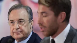 Florentino Pérez y Sergio Ramos en un acto de Real Madrid.