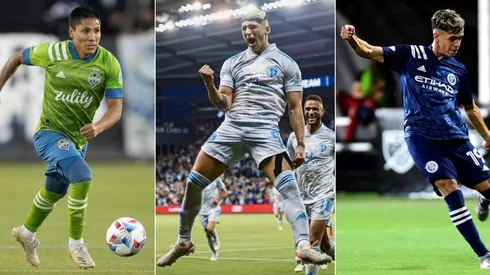 Raúl Ruidíaz, Alan Pulido y Jesús Medina