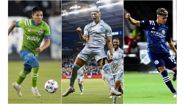 Raúl Ruidíaz, Alan Pulido y Jesús Medina
