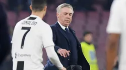 Carlo Ancelotti y Cristiano Ronaldo durante un encuentro de la Serie A.