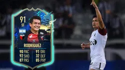 Esta es la carta del Pulga Rodríguez del evento TOTS en el Ultimate Team del FIFA 21