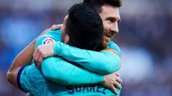 Leo Messi y Luis Suárez durante un encuentro con Barcelona.