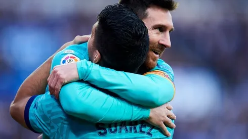 Leo Messi y Luis Suárez durante un encuentro con Barcelona.