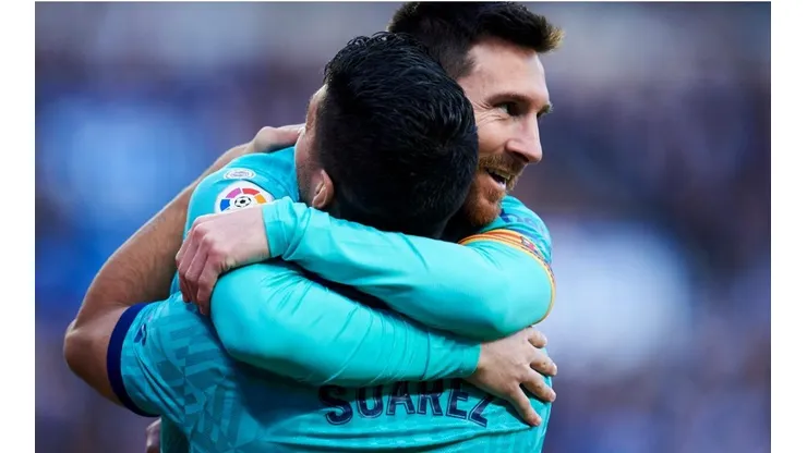 Leo Messi y Luis Suárez durante un encuentro con Barcelona.