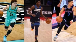 LaMelo Ball, Anthony Edwards y Tyrese Haliburton. (Foto: Getty)