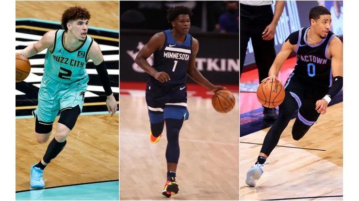 LaMelo Ball, Anthony Edwards y Tyrese Haliburton. (Foto: Getty)