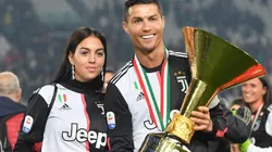 Georgina Rodríguez y Cristiano Ronaldo durante una celebración con Juventus.