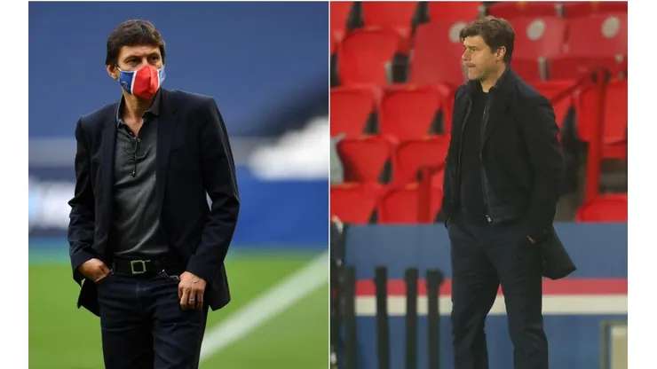 Leonardo y Mauricio Pochettino, director deportivo y entrenador del PSG.