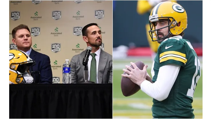 Brian Gutekunst, Matt LaFleur y Aaron Rodgers