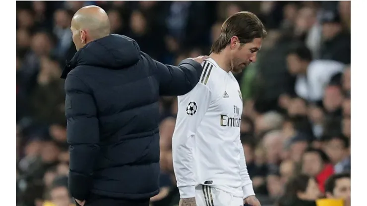 Sergio Ramos durante un encuentro con Real Madrid en Champions.