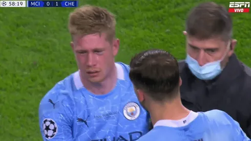 El golpazo por el que a De Bruyne se le terminó la final de la Champions: así quedó