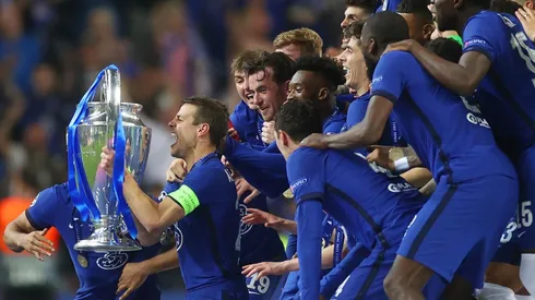 El festejo de los jugadores de Chelsea.