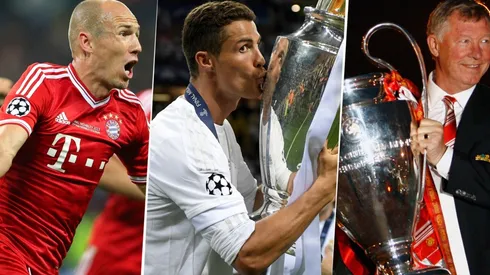 Arjen Robben, Cristiano Ronaldo y Alex Ferguson (Foto: Getty Images)