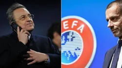 Florentino Pérez y Aleksander Čeferin, presidentes de Real Madrid y UEFA.