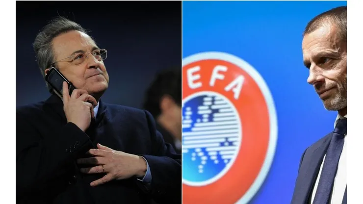 Florentino Pérez y Aleksander Čeferin, presidentes de Real Madrid y UEFA.