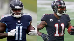 A la izquierda, AJ Brown. A la derecha, Julio Jones. (Foto: Getty).