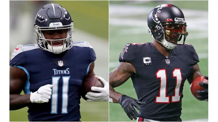 A la izquierda, AJ Brown. A la derecha, Julio Jones. (Foto: Getty).