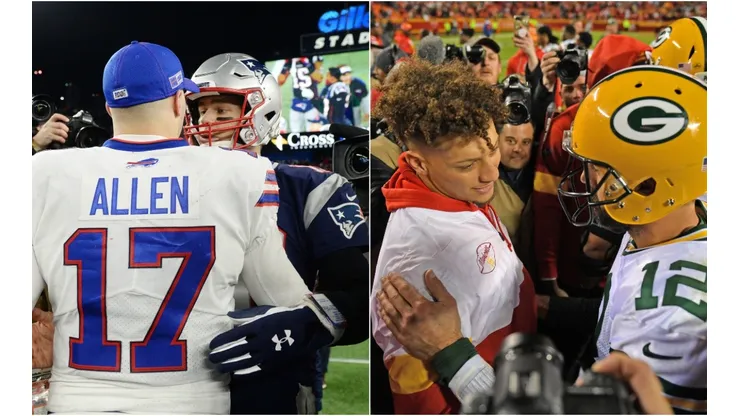Tom Brady, Josh Allen, Patrick Mahomes y Aaron Rodgers