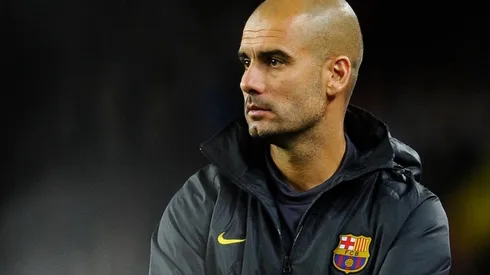 Pep Guardiola durante un encuentro con Barcelona-