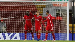 Jugadores del Liverpool durante un encuentro de la Premier League.