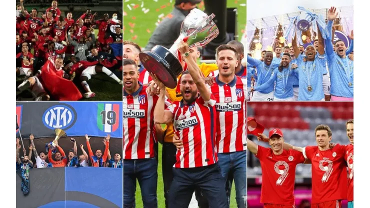 Campeones de Ligue One, Bundesliga, Serie A, LaLiga y Premier League.