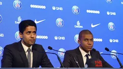 Nasser Al-Khelaifi y Kylian Mbappé.
