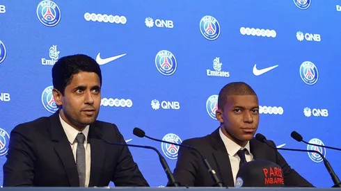 Nasser Al-Khelaifi y Kylian Mbappé.
