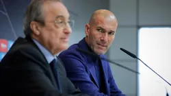 Florentino Pérez y Zinedine Zidane durante un acto con Real Madrid.