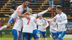 El festejo de los jugadores de Nacional.