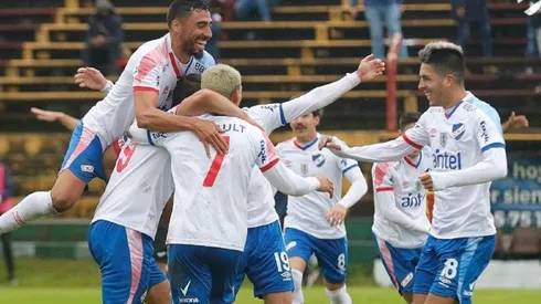 El festejo de los jugadores de Nacional.